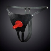 Чёрные кожаные универсальные трусики со штырьком для насадок - Sitabella - купить с доставкой в Жуковском