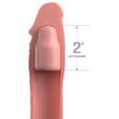 Телесная насадка-удлинитель 2 Inch Silicone X-tension with Strap - 20,3 см. - Pipedream - в Жуковском купить с доставкой