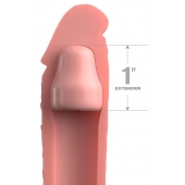 Телесная насадка-удлинитель 1 Inch Silicone X-tension - 17,8 см. - Pipedream - в Жуковском купить с доставкой