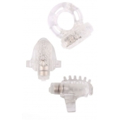 Набор из 3 прозрачных эрекционных колец с вибрацией Teasers Ring Kit - Chisa - в Жуковском купить с доставкой