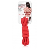 Красная хлопковая веревка для связывания - 3 м. - Lux Fetish - купить с доставкой в Жуковском