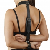 Черная кожаная фиксация рук за спиной  Новичок - Sitabella - купить с доставкой в Жуковском