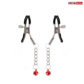 Серебристые зажимы на соски с шариками на цепочках - Notabu - купить с доставкой в Жуковском