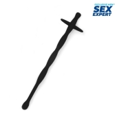 Черный силиконовый уретральный стимулятор - 15 см. - Sex Expert - купить с доставкой в Жуковском