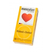 Презервативы с колечками и пупырышками Masculan Ribbed+Dotted - 10 шт. - Masculan - купить с доставкой в Жуковском