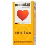 Презервативы с колечками и пупырышками Masculan Ribbed+Dotted - 10 шт. - Masculan - купить с доставкой в Жуковском