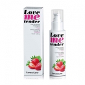 Съедобное согревающее массажное масло Love Me Tender Strawberry с ароматом клубники - 100 мл. - Love to Love - купить с доставкой в Жуковском