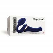 Синий безремневой страпон Multi Orgasm Size S с клиторальной стимуляцией - Strap-on-me - купить с доставкой в Жуковском