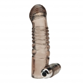 Дымчатая насадка на пенис с вибрацией  Vibrating Penis Enhancing Sleeve Extension - 13,3 см. - BlueLine - в Жуковском купить с доставкой
