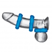 Комплект из трех голубых эрекционных колец 3-Pack Ribbed Rider Cock Ring Set - BlueLine - в Жуковском купить с доставкой