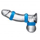 Комплект из трех голубых колец для эрекции 3-Pack Nuts   Bolts Stretch Cock Ring Set - BlueLine - в Жуковском купить с доставкой