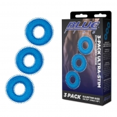 Комплект из трех голубых колец для эрекции 3-Pack Ultra-Stim Stretch Cock Rings - BlueLine - в Жуковском купить с доставкой