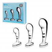 Набор из 3 стальных стимуляторов простаты Stainless Steel P-spot Training Set - b-Vibe - в Жуковском купить с доставкой