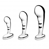 Набор из 3 стальных стимуляторов простаты Stainless Steel P-spot Training Set - b-Vibe - в Жуковском купить с доставкой