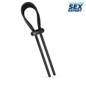 Черный ремень-лассо для усиления эрекции - Sex Expert - в Жуковском купить с доставкой