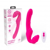 Розовый безремневой страпон на радиоуправлении Strapless Together - 22 см. - Together Toy - купить с доставкой в Жуковском