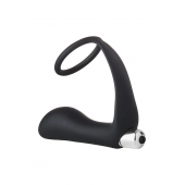Черное эрекционное кольцо с вибропробкой Vibrating Anal Plug With Cockring - Dream Toys - в Жуковском купить с доставкой
