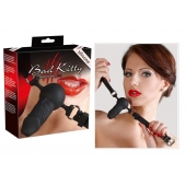 Чёрный силиконовый кляп-фаллос Bad Kitty - Orion - купить с доставкой в Жуковском