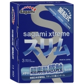 Розовые презервативы Sagami Xtreme FEEL FIT 3D - 3 шт. - Sagami - купить с доставкой в Жуковском