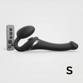 Черный безремневой страпон Multi Orgasm Size S с клиторальной стимуляцией - Strap-on-me - купить с доставкой в Жуковском