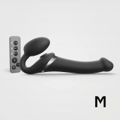 Черный безремневой страпон Multi Orgasm Size M с клиторальной стимуляцией - Strap-on-me - купить с доставкой в Жуковском