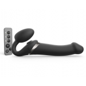 Черный безремневой страпон Multi Orgasm Size L с клиторальной стимуляцией - Strap-on-me - купить с доставкой в Жуковском
