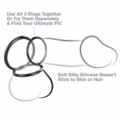 Набор из трех черных эрекционных колец Silicone 3-Ring Stamina Set - Pipedream - в Жуковском купить с доставкой