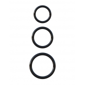 Набор из трех черных эрекционных колец Silicone 3-Ring Stamina Set - Pipedream - в Жуковском купить с доставкой