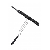 Черный кожаный ошейник-воротник с поводком - Pecado - купить с доставкой в Жуковском