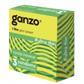 Ультратонкие презервативы Ganzo Ultra thin - 3 шт. - Ganzo - купить с доставкой в Жуковском