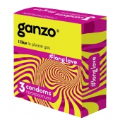 Презервативы с анестетиком для продления удовольствия Ganzo Long Love - 3 шт. - Ganzo - купить с доставкой в Жуковском
