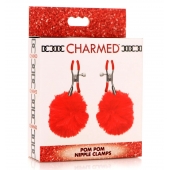 Красные зажимы на соски с помпонами Pom Pom - XR Brands - купить с доставкой в Жуковском