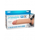 Полый страпон на ремнях 8’’ Hollow Silicone Strap-on - Pipedream - купить с доставкой в Жуковском