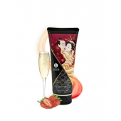 Массажный крем для тела с ароматом клубники и шампанского Sparkling Strawberry Wine - 200 мл. - Shunga - купить с доставкой в Жуковском