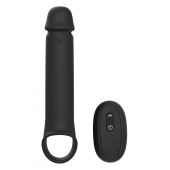 Черная насадка-удлинитель с вибрацией Vibrating Extender With Remote - Dream Toys - в Жуковском купить с доставкой