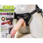 Страпон-унисекс с двумя насадками UNI strap 7  Harness - 19 и 16 см. - LOVETOY (А-Полимер) - купить с доставкой в Жуковском