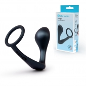 Черное эрекционное кольцо со стимулятором простаты Ringer Cock Ring   Plug - b-Vibe - в Жуковском купить с доставкой