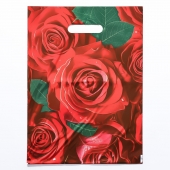 Пакет с цветочным принтом и вырубной ручкой (30х40 см) - Сима-Ленд - купить с доставкой в Жуковском