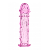 Розовая насадка фаллической формы - 12,5 см. - A-toys - в Жуковском купить с доставкой