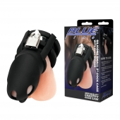 Черная клетка для пениса Silicone Small 2 in Cock Cage With Ball Divider - BlueLine - купить с доставкой в Жуковском