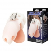 Белая клетка для пениса Silicone Small 2 in Cock Cage With Ball Divider - BlueLine - купить с доставкой в Жуковском