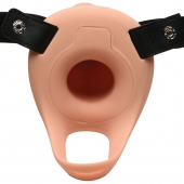 Телесный полый страпон 2  Erection 28X Smooth Vibrating Silicone Penis Sheath - 16 см. - XR Brands - купить с доставкой в Жуковском