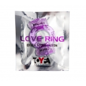 Фиолетовое виброкольцо с двумя вибропульками - Toyfa Basic - в Жуковском купить с доставкой