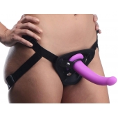 Лиловый поясной страпон Navigator Silicone G-Spot Dildo with Harness - 17,8 см. - XR Brands - купить с доставкой в Жуковском