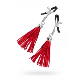 Зажимы на соски «Прищепки» с красными кисточками из замши - Pecado - купить с доставкой в Жуковском