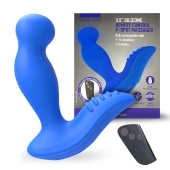 Синий вибромассажер простаты 3,5’’ Remote Control P-spot Massager - 12,5 см. - Erokay - в Жуковском купить с доставкой