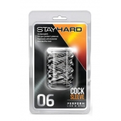 Прозрачная насадка с объёмными чёрточками STAY HARD COCK SLEEVE 06 CLEAR - Blush Novelties - в Жуковском купить с доставкой