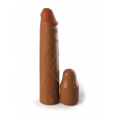 Коричневая насадка на член 2  Silicone X-tension - 20,3 см. - Pipedream - в Жуковском купить с доставкой