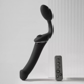 Черный безремневой вибрострапон Strap-On-Me Multi Orgasm Size XL - Strap-on-me - купить с доставкой в Жуковском