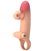 Телесная вибронасадка на пенис с подхватом мошонки - 20 см. - Baile - в Жуковском купить с доставкой